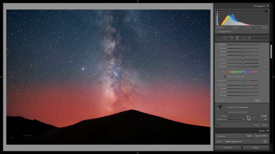 Gradient Filter in Lightroom with Luminance Range Masking