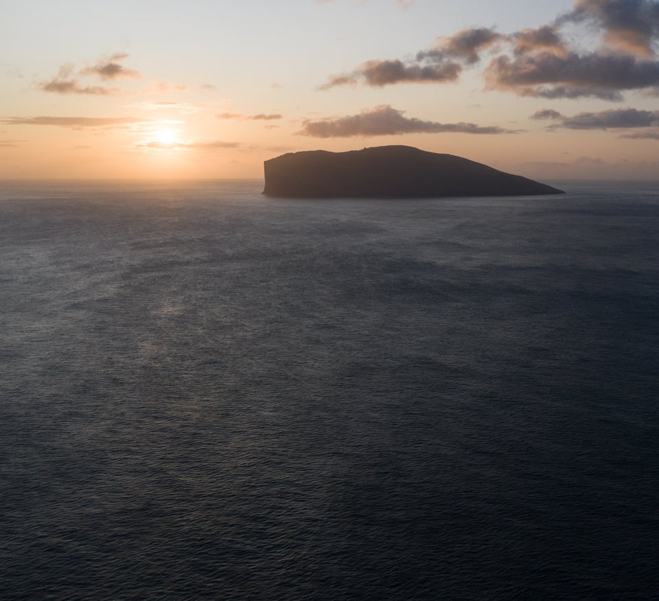 Landscape with gentle ocean texture in the foreground