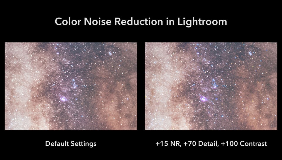 Lightroom Color Noise Reduction Default vs My Preferences