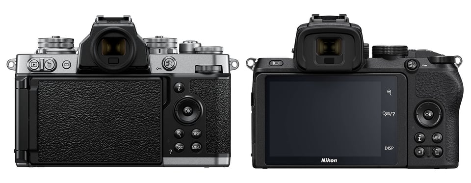 Nikon Zfc vs Z50 rear control layout