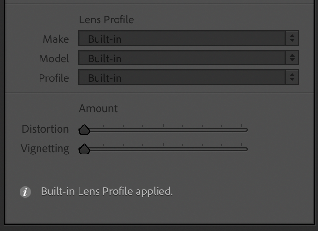 Nikon Z Built-in Lens Profile Lightroom