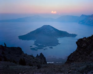 Crater Lake Smoky Sunset 4x5