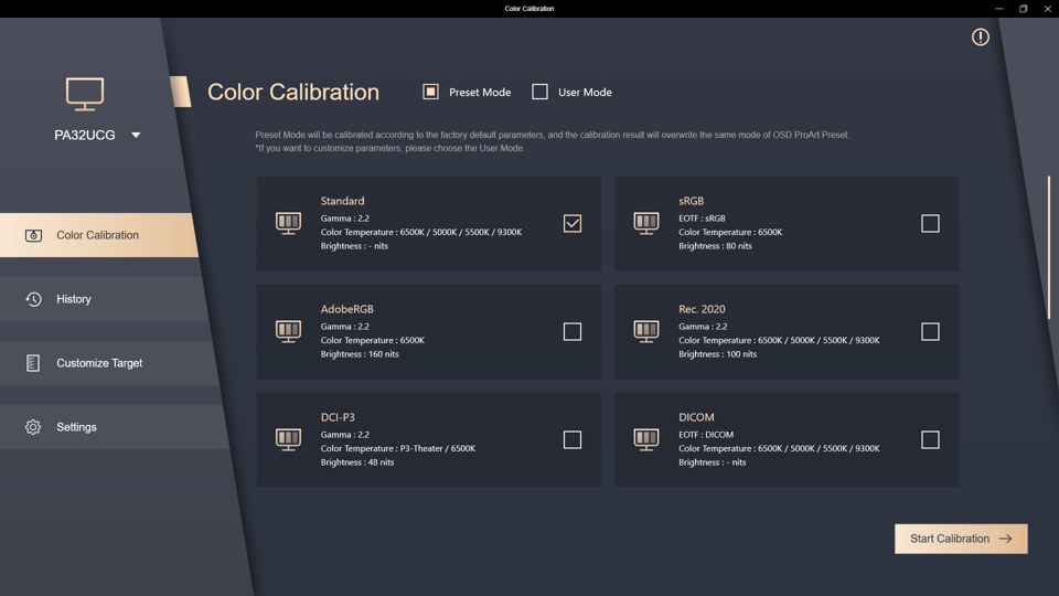 ASUS ProArt Calibration Software