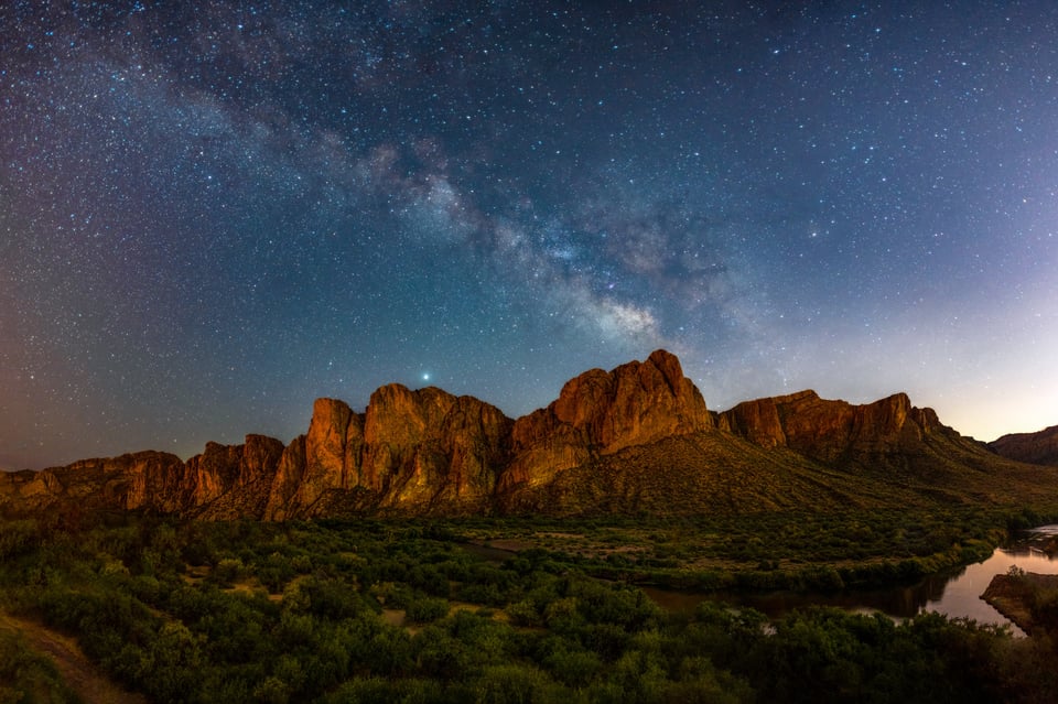 Milky Way Galaxy over Mountains