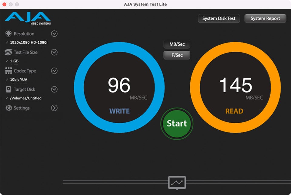 Samsung Pro Plus AJA System Test 1GB