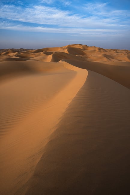 Sunset in Liwa Desert with Good Subjects