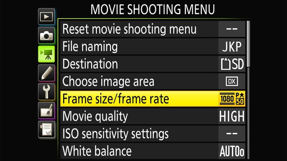 D500_Movie_Menu_Options