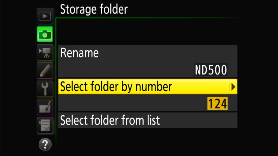 D500_Select_Folder_by_Number