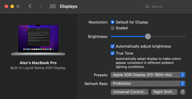 Display Setup