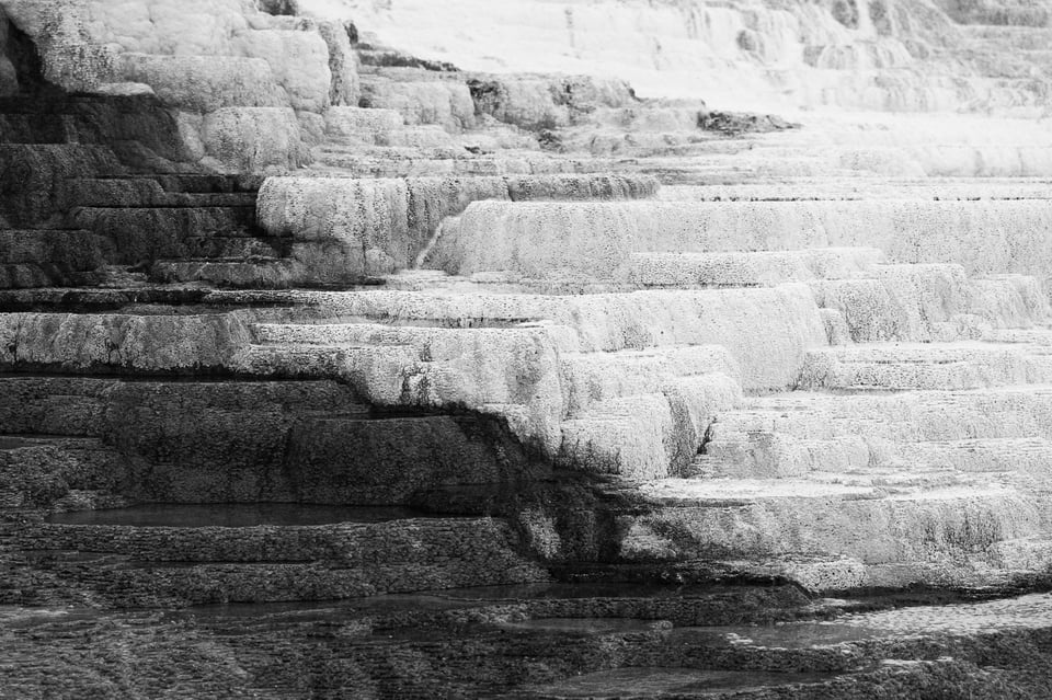 Black and white Yellowstone abstract landscape