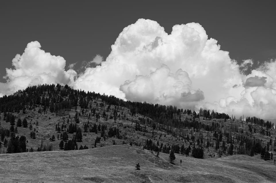 Black and white landscape with clouds Yellowstone Nikon Z9 Review