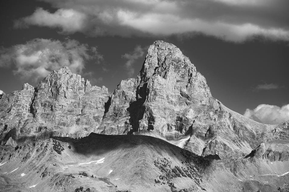 Grand Teton Mountain Telephoto Black and White Nikon Z 100-400mm Z9