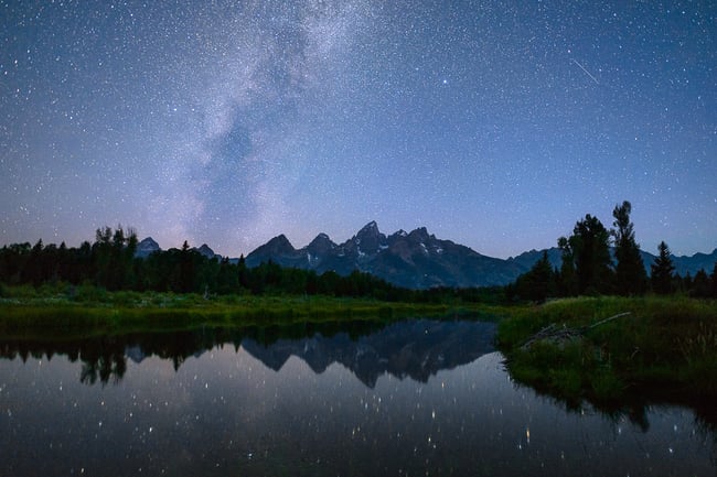 Galaxy over Mountains