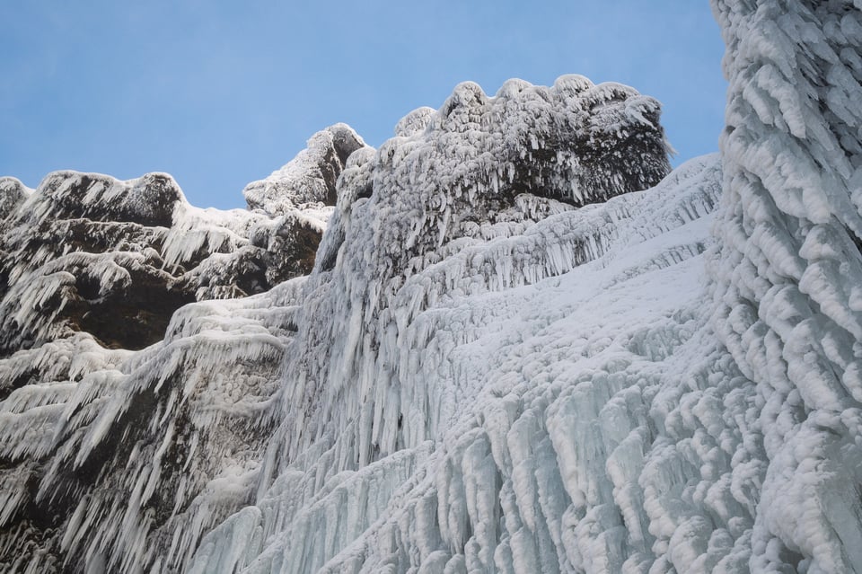 Icicles and the Blue Sky in Iceland