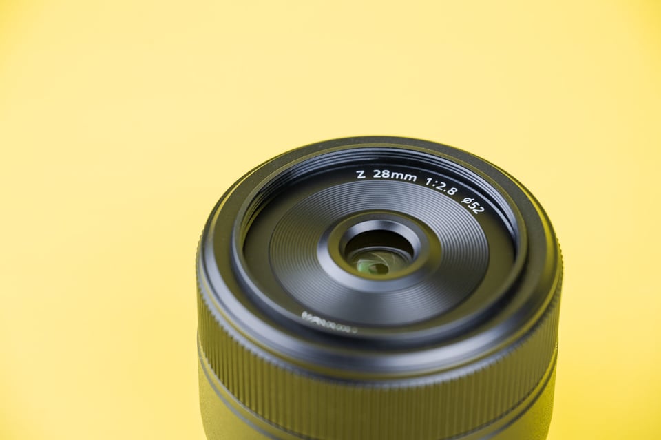 Nikon Z 28mm f2.8 Front Element Product Photo