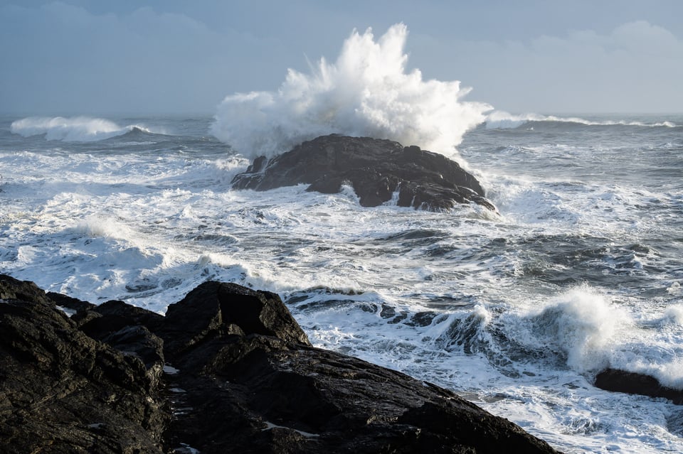 Ocean Wave Crashing on Rock Iceland