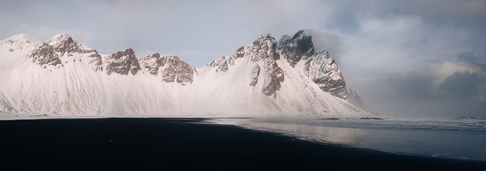 Panorama Iceland Stokksnes Vestrahorn Winter