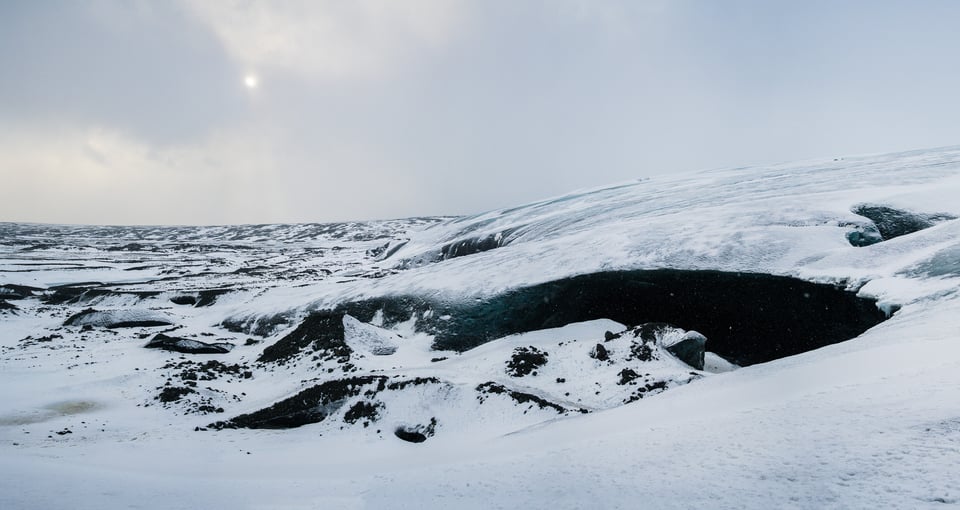 Panorama from a Glacier in Iceland in Winter
