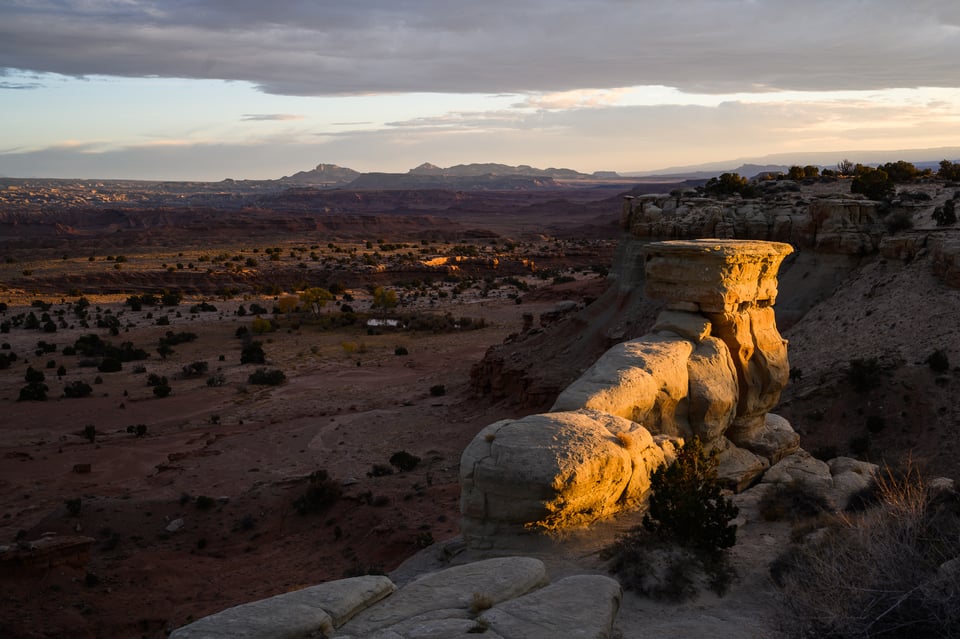 Western Landscape in Utah at Sunset