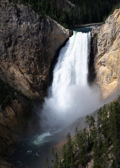 Yellowstone Falls in the Sunlight