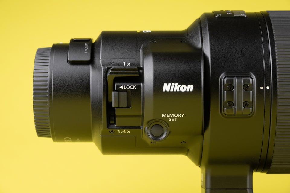 Nikon Z 400mm f2.8 Product Photo of Buttons Switches Controls on Right Hand Side