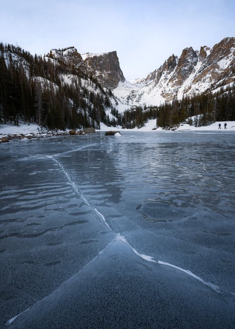 Dream Lake and Hikers in Winter Nikon Z 17-28mm f2.8