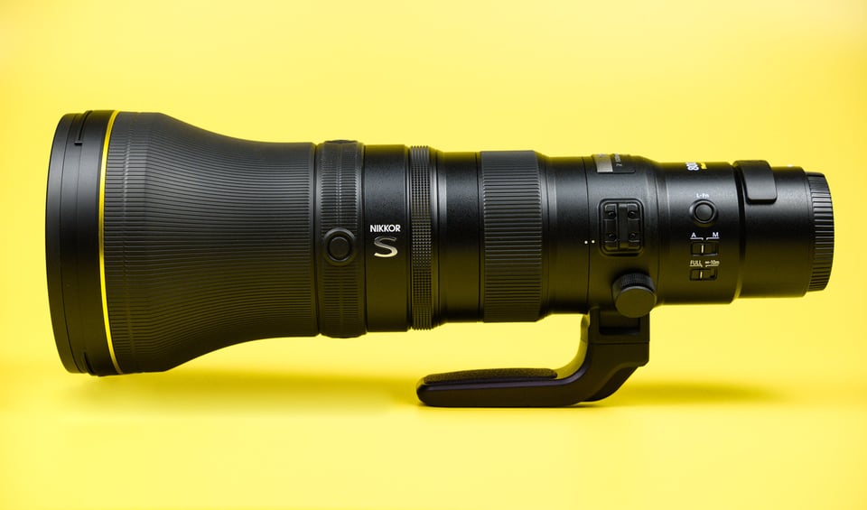 Nikon Z 800mm f6.3 Lens Side View Product Photo
