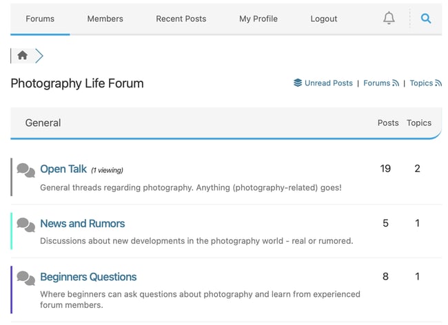 Photography Life Forums Screenshot