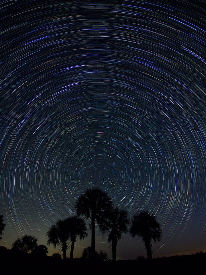 Long exposure star trail photography with Olympus Live Composite