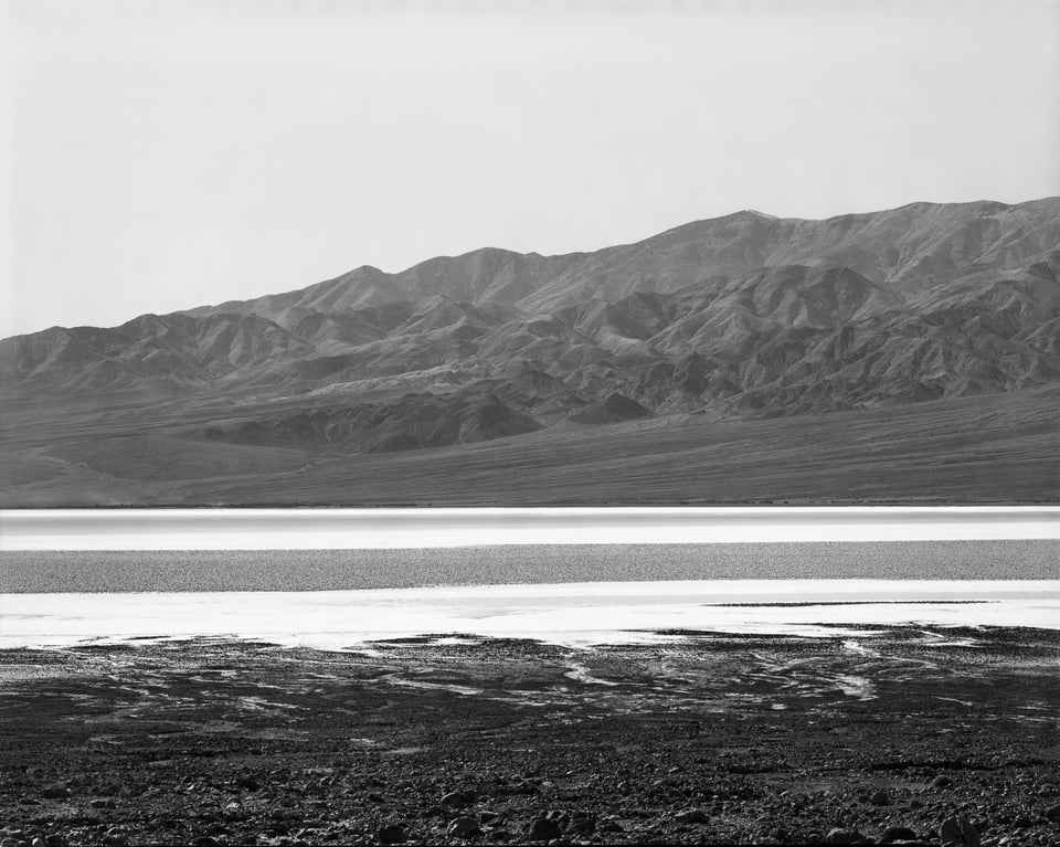 Death Valley Lake in the Distance Black and White 8x10