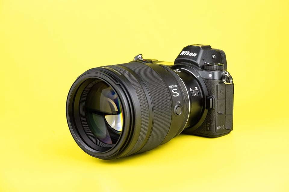 Nikon Z 85mm f1.2 on Nikon Z6 Size Comparison