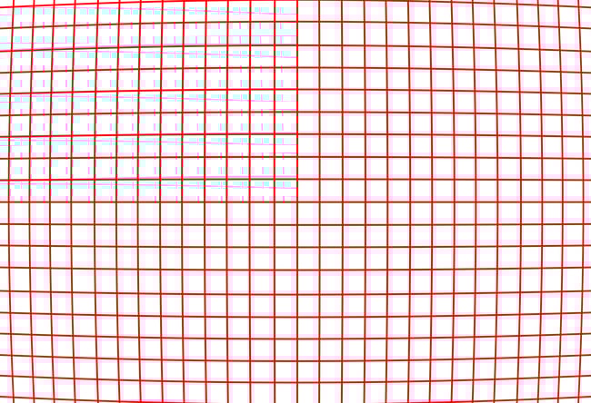Nikon Z DX 18-140mm f3.5-6.3 Distortion Grid 18mm