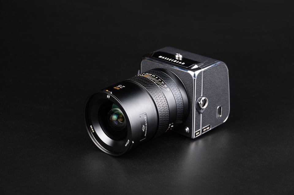 Hasselblad 25V f2.5 lens on 907X & 100C camera