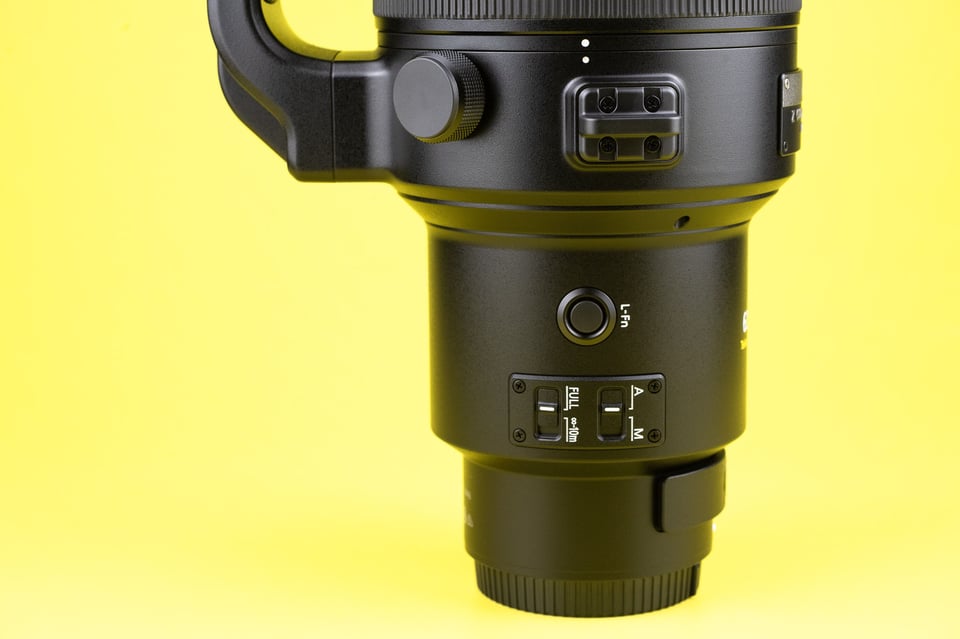 Nikon Z 600mm f4 TC VR S Buttons and Switches on Left-Hand Side