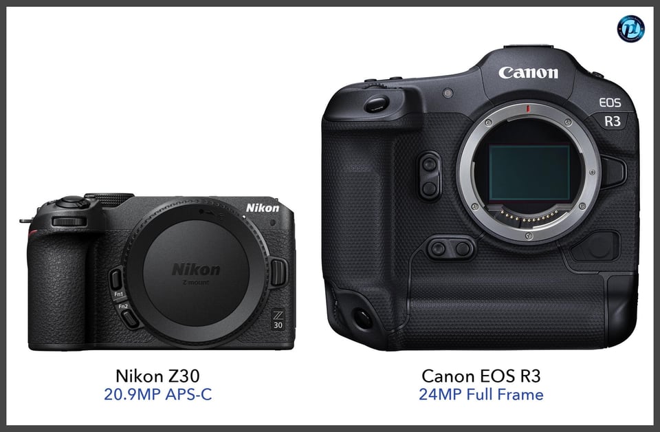 NikonZ30_vs_CanonEOSR3_comparison_front