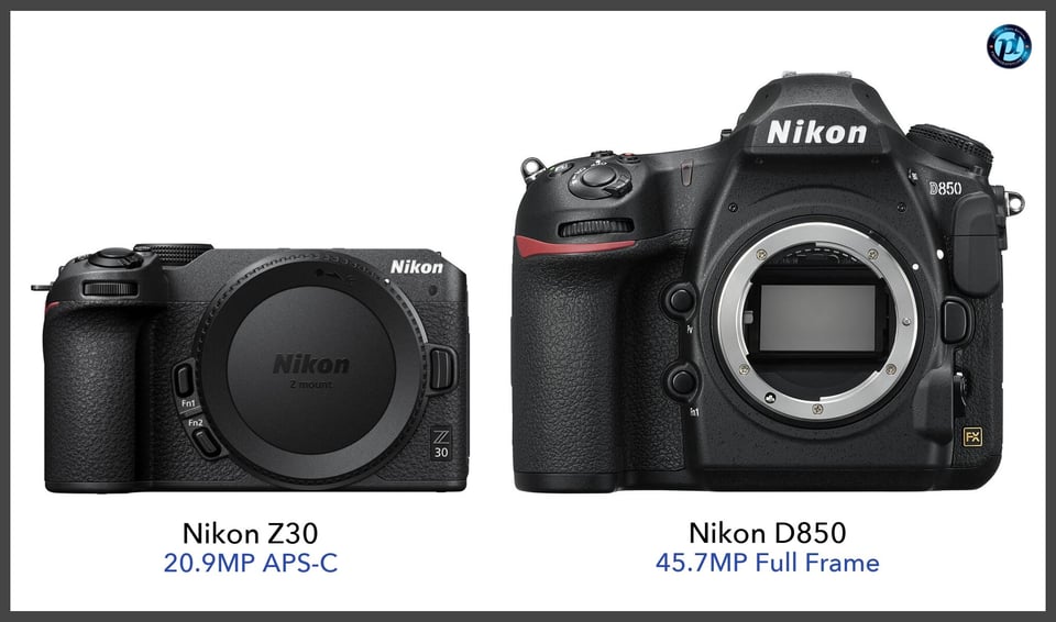 NikonZ30_vs_NikonD850_comparison_front