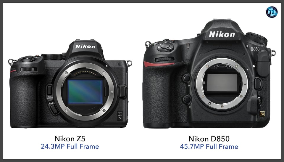 NikonZ5_vs_NikonD850_comparison_front