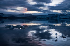 An Iceberg Flower at Jokulsarlon Lagoon