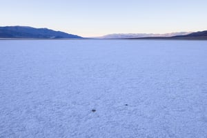 Salt Flats with blue sky Death Valley