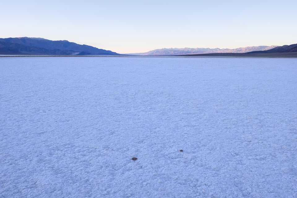 Salt Flats with blue sky Death Valley