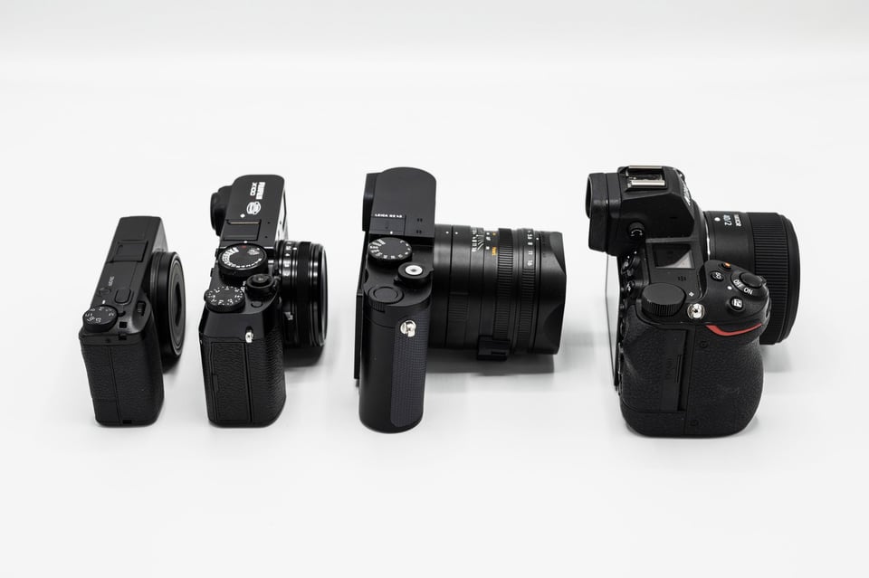 Ricoh GR IIIX, Fuji X100VI, Leica Q3 43, Nikon Z6 II with Z 40mm f:2
