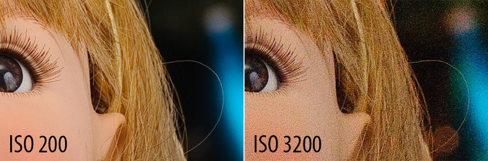 ISO 200 and ISO 3200 noise comparison