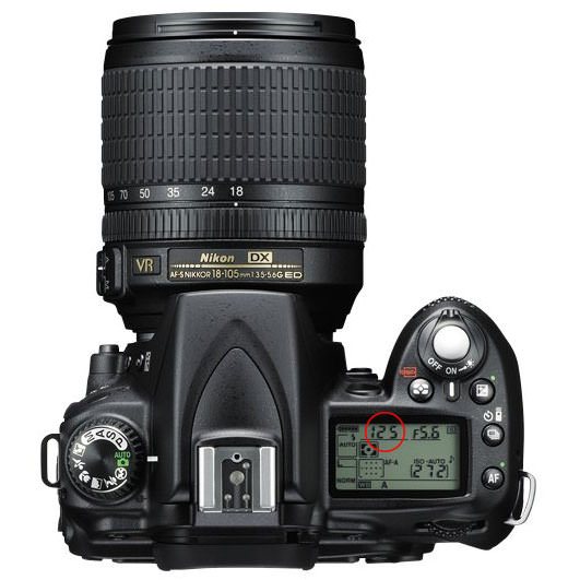 Nikon D90 Top Panel - Shutter Speed