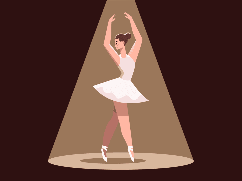 Ballerina dancing illustration