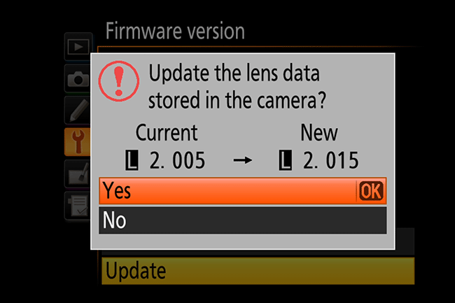 Update Lens Firmware