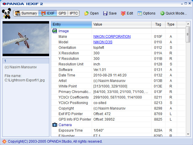 Check count. Opanda IEXIF, photome, SHOWEXIF, EXIFTOOLGUI, EOSINFO, EOSCOUNT.