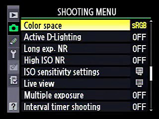 Nikon Shooting Menu