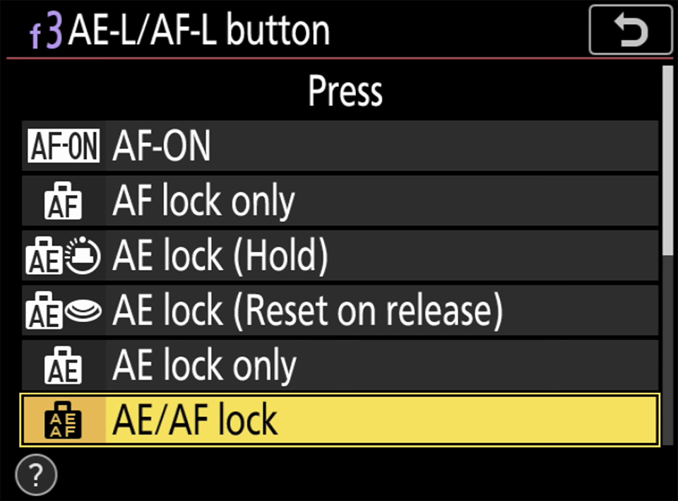 ae l ae f nikon