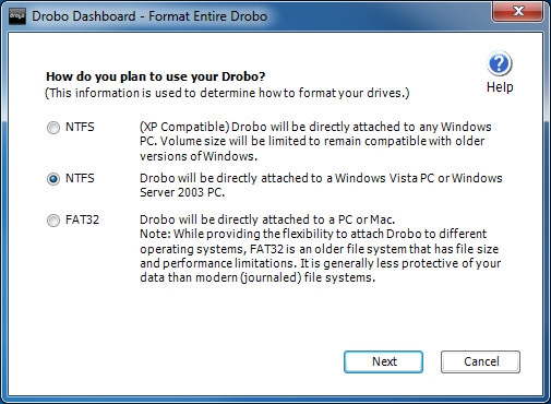 DroboPro - NTFS Format