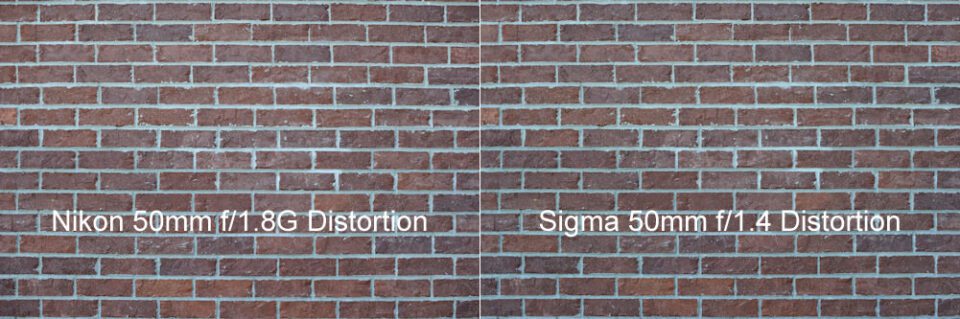 Nikon 50mm f/1.8G vs Sigma 50mm f/1.4 Distortion